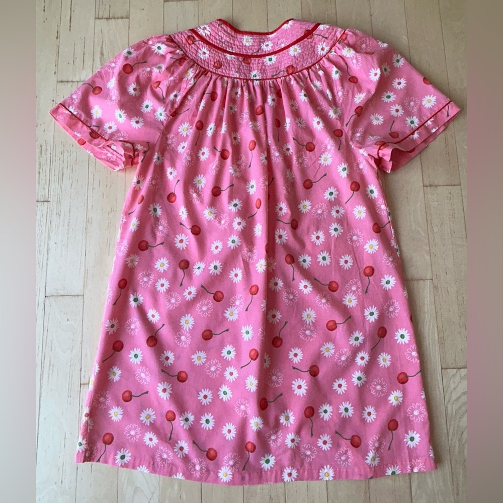 Vintage 80s Moondance Housecoat Nightgown Pink Cherry Print L/XL (labeled 3X) - Picture 4 of 15